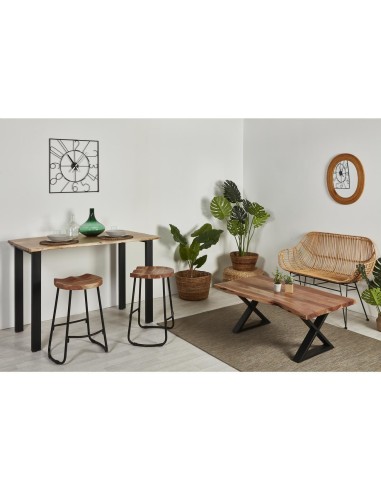 table comptoir varana pieds metal plateau acacia 140 x 80 x 94 h