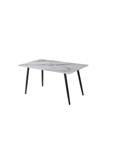 table politano plateau jaune/grey pieds noir