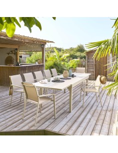 196862-table piazza ext alu 12p argil