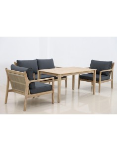 ens repas rio 3p+2 fauteuils + table a manger 140x80x72