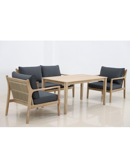 ens repas rio 3p+2 fauteuils + table a manger 140x80x72