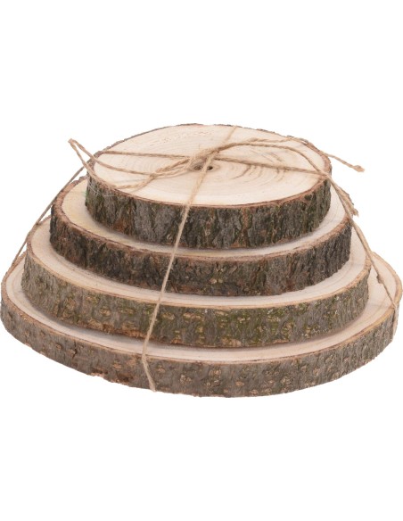 cak100580-lot de rondins de bois 4pcs natural