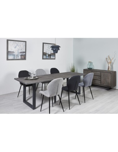 taj table de repas plateau bois ondule acacia massif 3.7 cm 240x100x