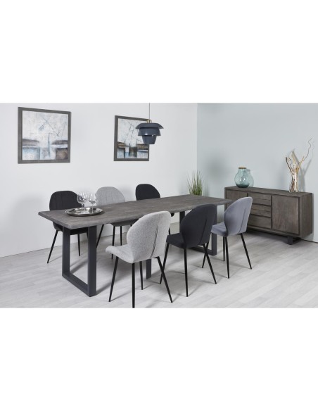 taj table de repas plateau bois ondule acacia massif 3.7 cm 240x100x