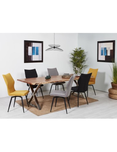 29729/29727- table goa xl pieds chrome x + plateau acacia - 240cm