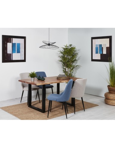 29728+29724/5 /29742no- table goa m pieds metal u + plateau acacia -180x90x76