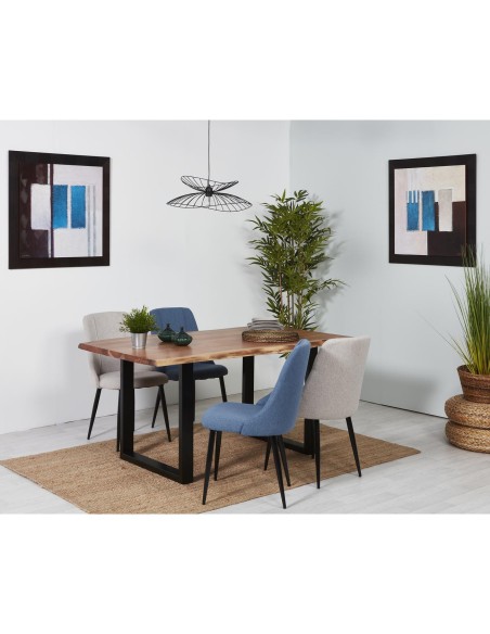 29728+29724/5 /29742no- table goa m pieds metal u + plateau acacia -180x90x76