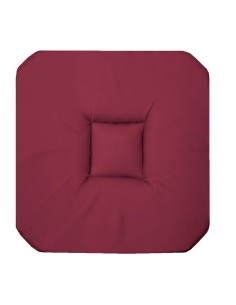 galette 4 rabats 36 x 36 x 3.5 cm coton uni panama bordeaux