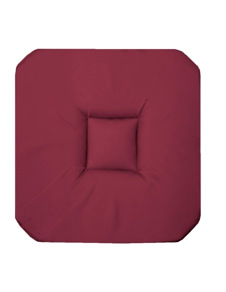 galette 4 rabats 36 x 36 x 3.5 cm coton uni panama bordeaux