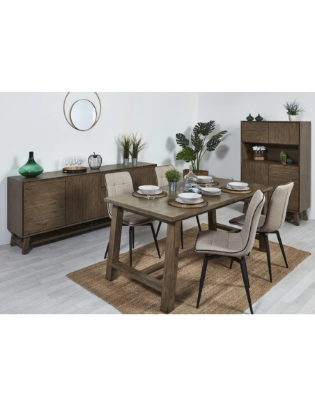 19601bs - table de repas noemie extensible -marron -180/230 x 100 x 75