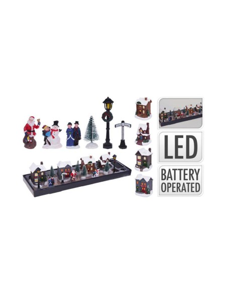 village set 14 pces 4x led