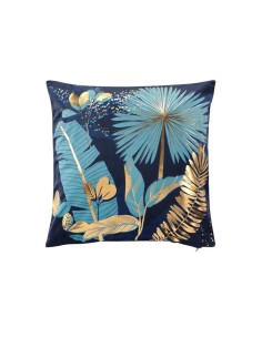 1609413- housse de coussin +encart 40 x 40 cm velours imprime or prusseor des. p
