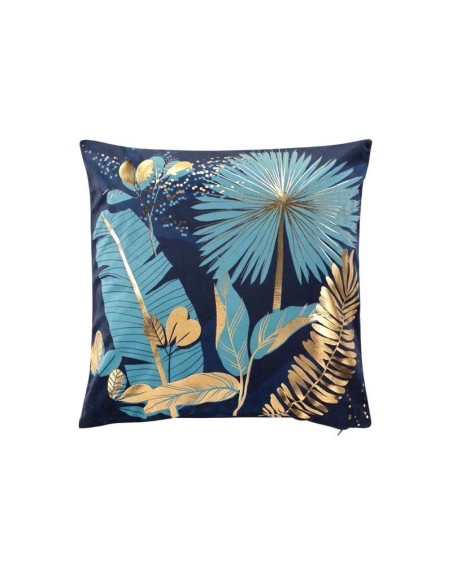 1609413- housse de coussin +encart 40 x 40 cm velours imprime or prusseor des. p