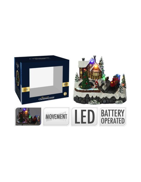 scene de noel avec train led