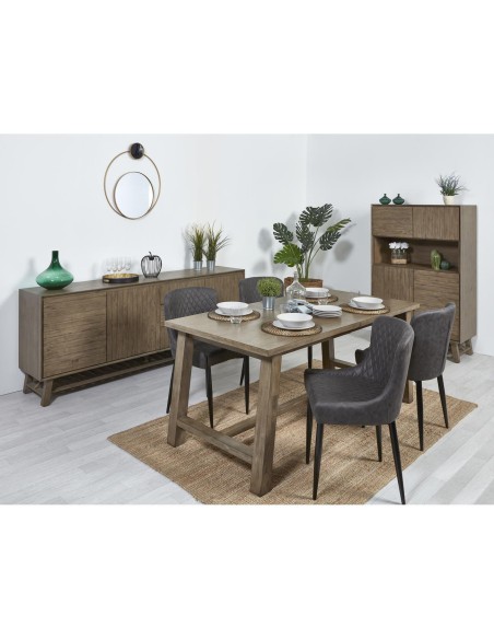 noemi vitrine 4 portes 1 niche acacia 100x45x150