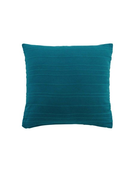 housse de coussin +encart 40 x 40 cm coton tisse lilia bleu