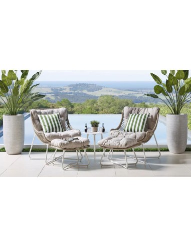 74566+74567+74568-ensemble dario noir mate 2 fauteuil + repose pieds + tb