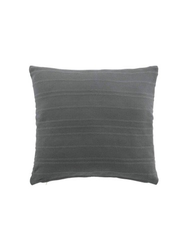 housse de coussin +encart 40 x 40 cm coton tisse lilia anthracite