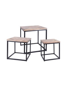 table d'appoint bois metal pm