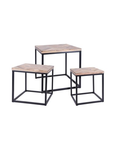 table d'appoint bois metal pm