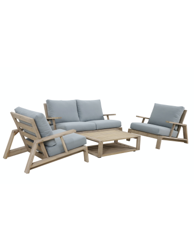 salon maya - 5 places - gris -100% acacia