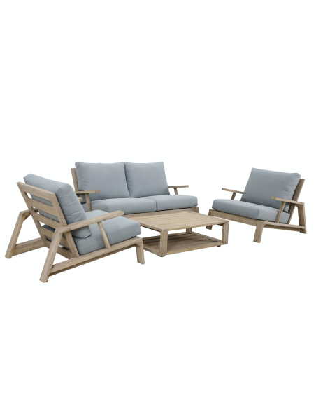 salon maya - 5 places - gris -100% acacia