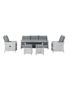 58870+60378+60379+60380-58870 salon avila canape + 2 fauteuils + table+poufs