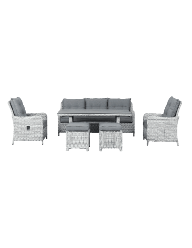 58870+60378+60379+60380-58870 salon avila canape + 2 fauteuils + table+poufs