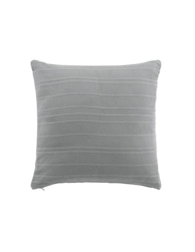 housse de coussin +encart 40 x 40 cm coton tisse lilia gris