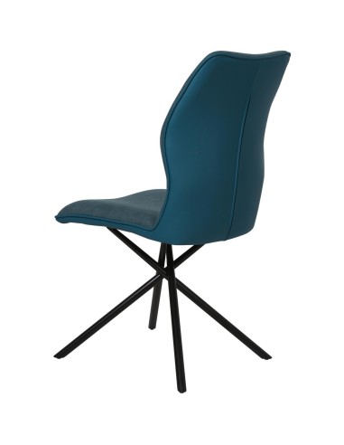 chaise mikado /pieds metal noir assise gris clair