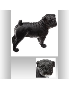chien resine noir h19