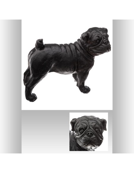 chien resine noir h19
