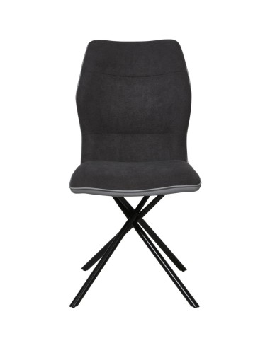 chaise mikado /pieds metal noir assise gris anthracite