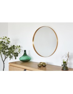 miroir metal rond graz or - d.70cm