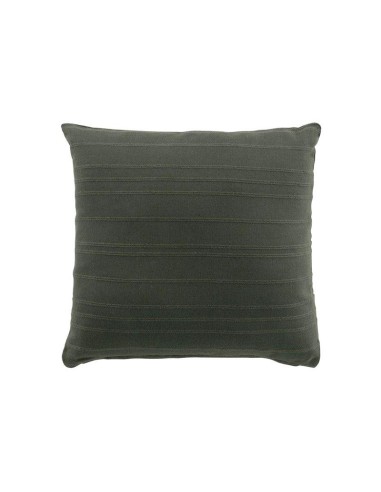 housse de coussin +encart 40 x 40 cm coton tisse lilia kaki