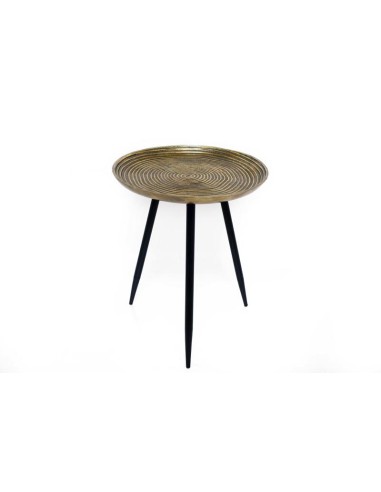gueridon metal alu doré 35x49cm