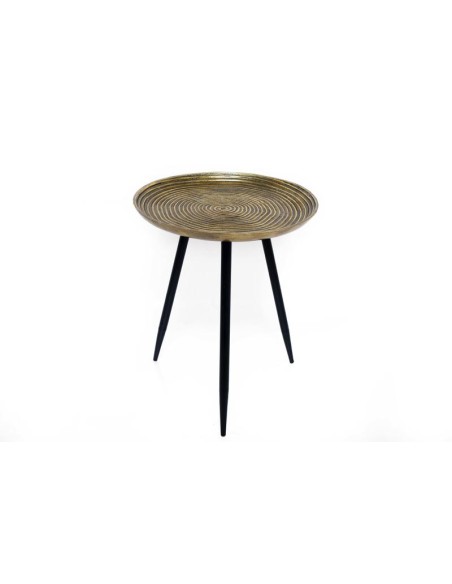 gueridon metal alu doré 35x49cm