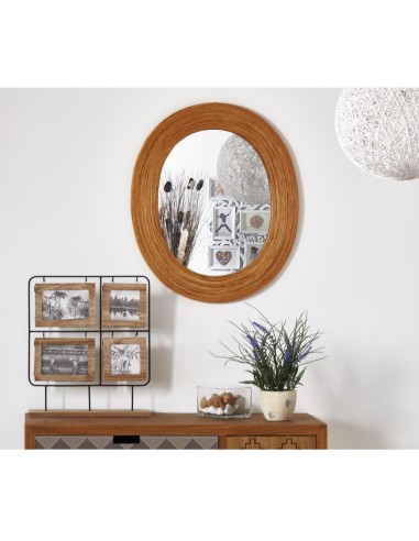 miroir ovale baden - contour rotin 51x60.5x2