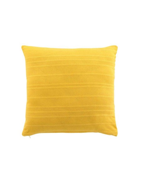 housse de coussin +encart 40 x 40 cm coton tisse lilia jaune