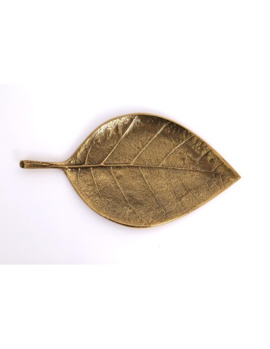 decoration feuille dorée 31x16cm