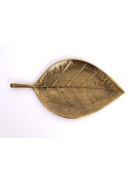 decoration feuille dorée 31x16cm