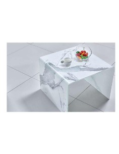 30422bl-marble coin de canape verre finition marbre 50x50x38 h