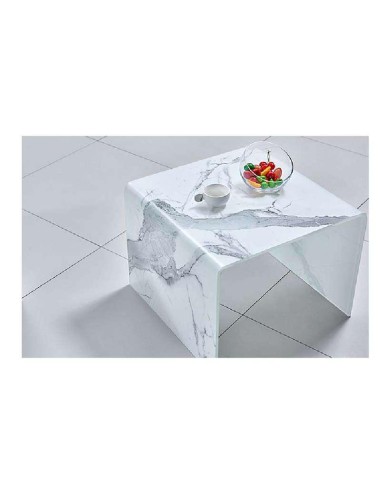 30422bl-marble coin de canape verre finition marbre 50x50x38 h