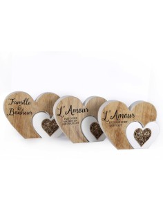 deco coeur avec slogan 20cm