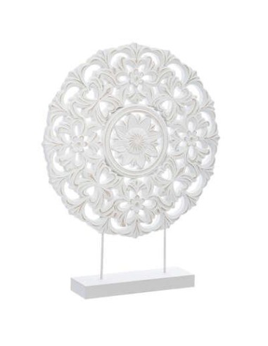 168338-cercle deco  sculpte blanc h48