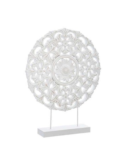 168338-cercle deco  sculpte blanc h48