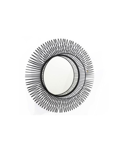 miroir metal noir 75x14cm