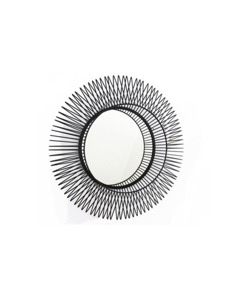 miroir metal noir 75x14cm