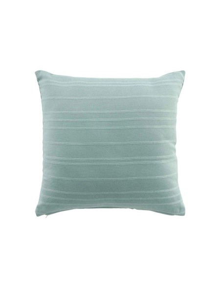 housse de coussin +encart 40 x 40 cm coton tisse lilia vert d'eau