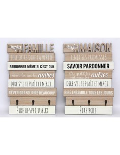 fr plaque regles maison + pateres 43x60c